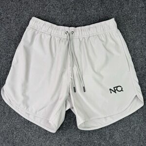 NFQ Mens Small Gray Training Shorts Gym Running Workout Athletic Drawstring